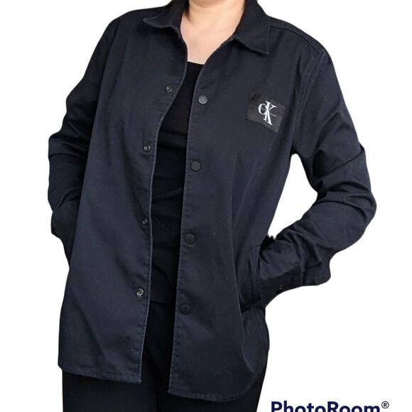 Calvin Klein cotton shacket shirt jacket field shacket jacket utility size M @P - Picture 2 of 12